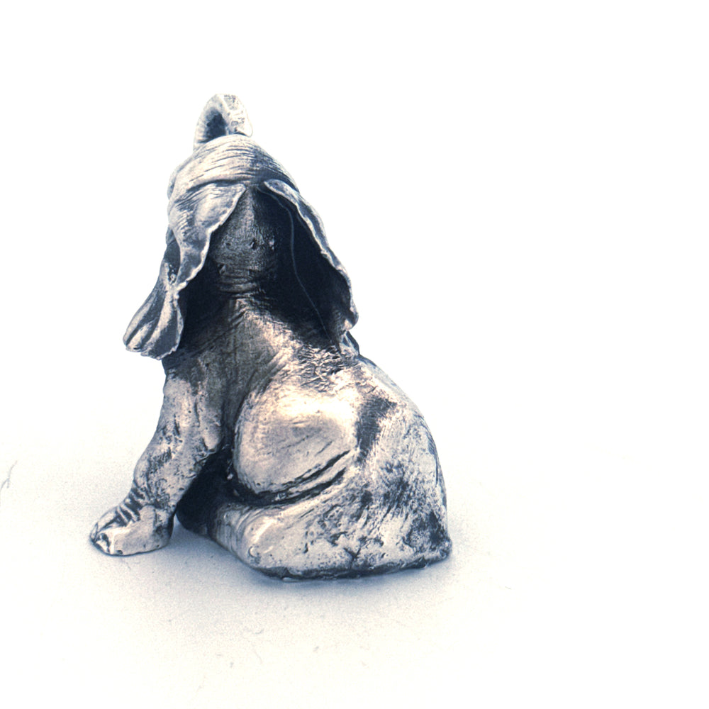 Baby Elephant hand-poured 999+ silver statue by Gold Spartan