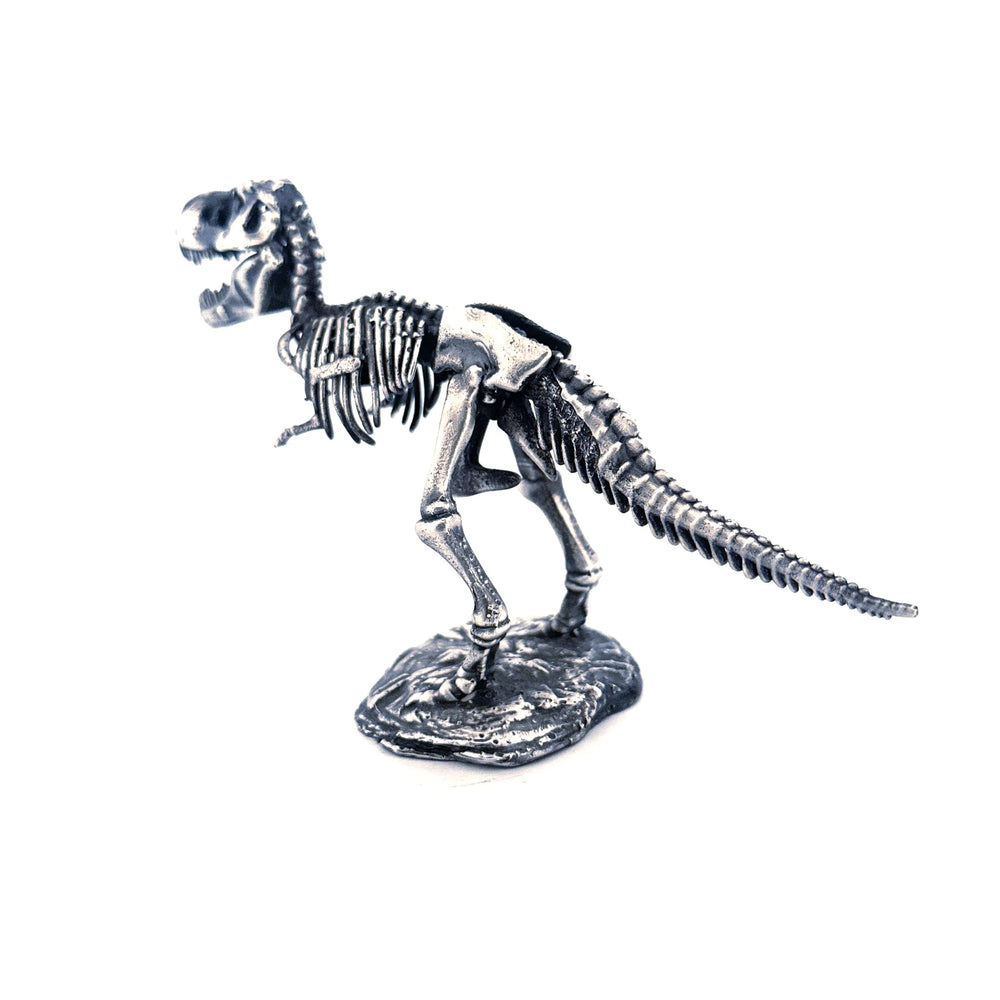 T-Rex Skeleton hand-poured 999+ silver statue by Gold Spartan