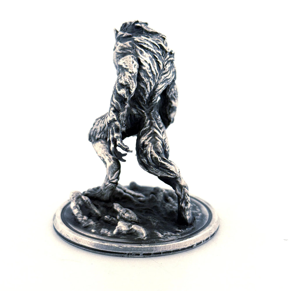 Werewolf hand-poured 999+ silver statue by Gold Spartan