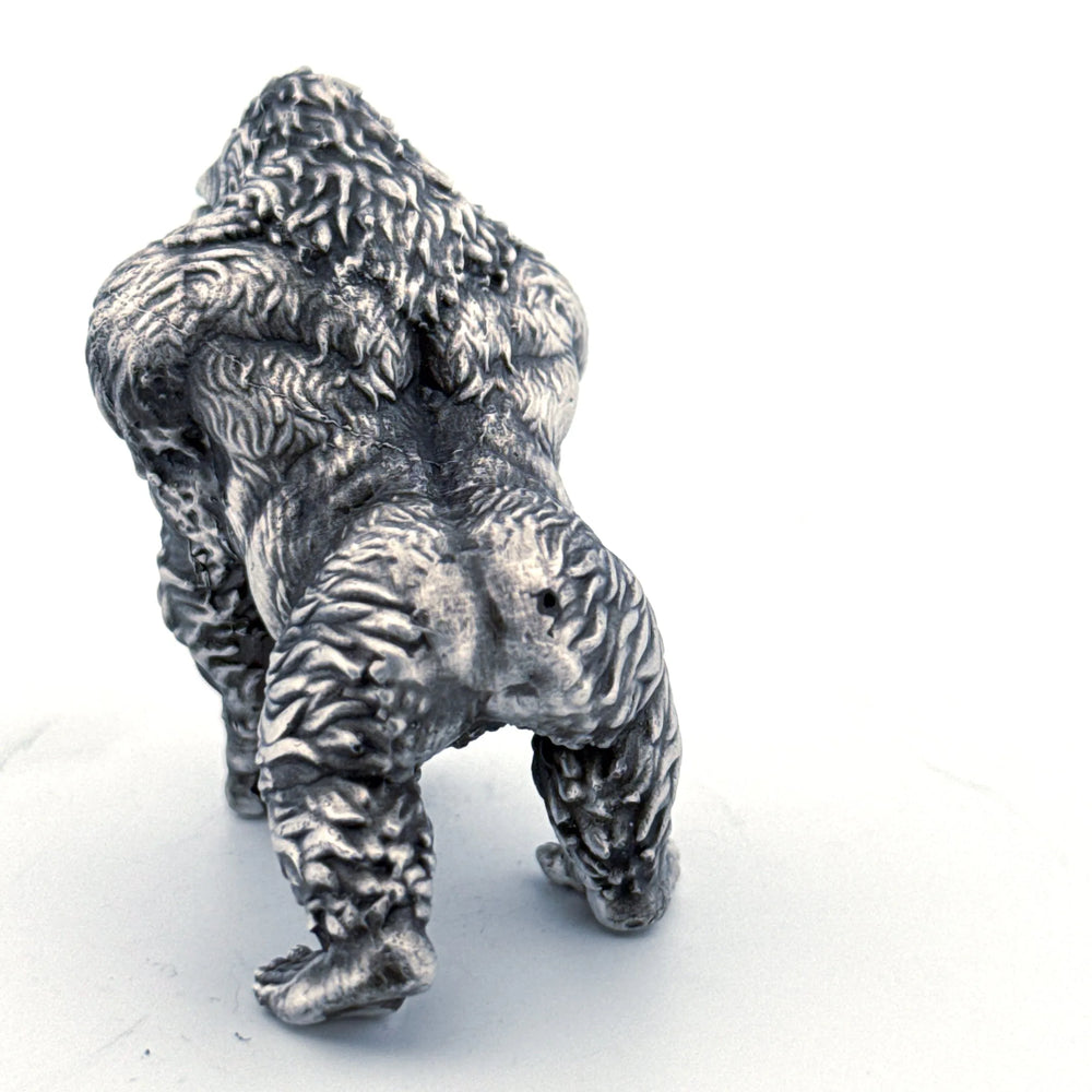 Gorilla hand-poured 999+ silver statue by Gold Spartan