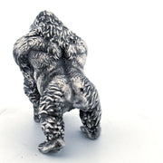 Gorilla hand-poured 999+ silver statue by Gold Spartan