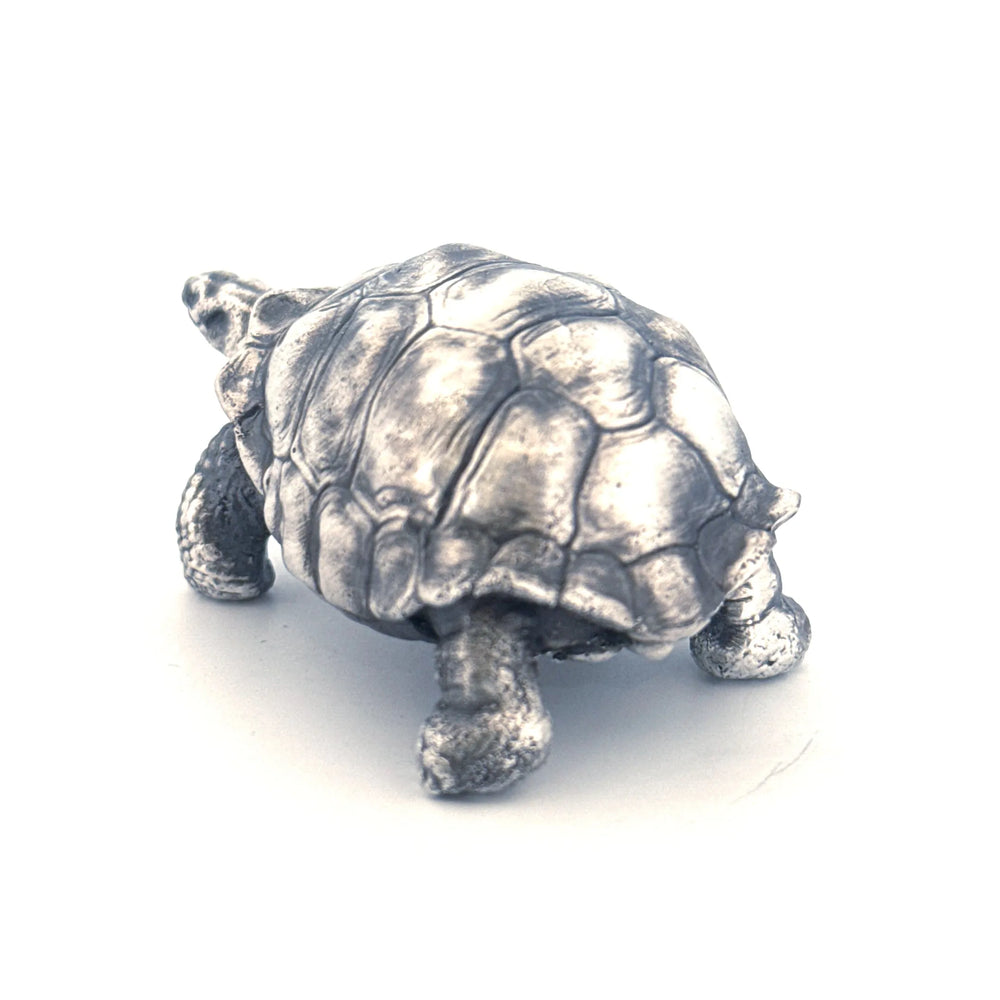 Galapagos Tortoise hand-poured 999+ silver statue by Gold Spartan