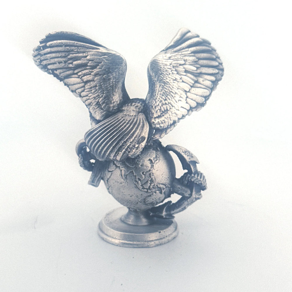 Marine's Logo hand-poured 999+ silver statue by Gold Spartan