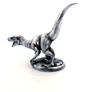 Velociraptor hand-poured 999+ silver statue by Gold Spartan