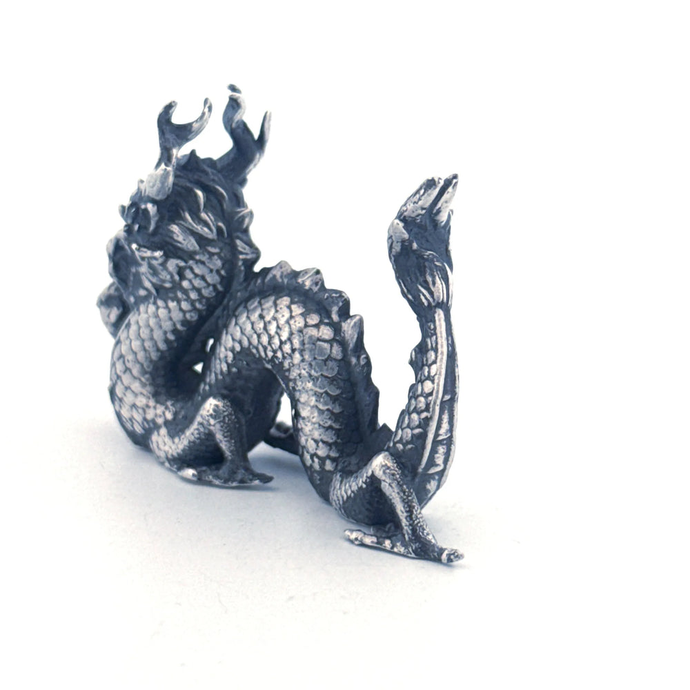 Good Luck Dragon hand-poured 999+ silver statue by Gold Spartan