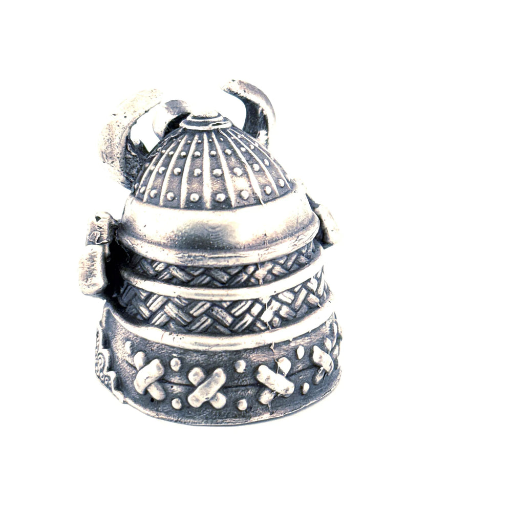 Samurai Head hand-poured 999+ silver statue by Gold Spartan