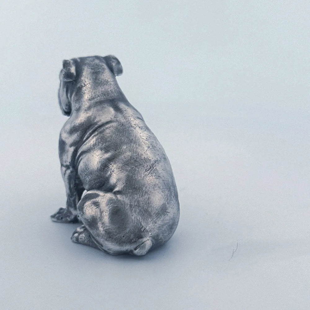 Bulldog hand-poured 999+ silver statue by Gold Spartan