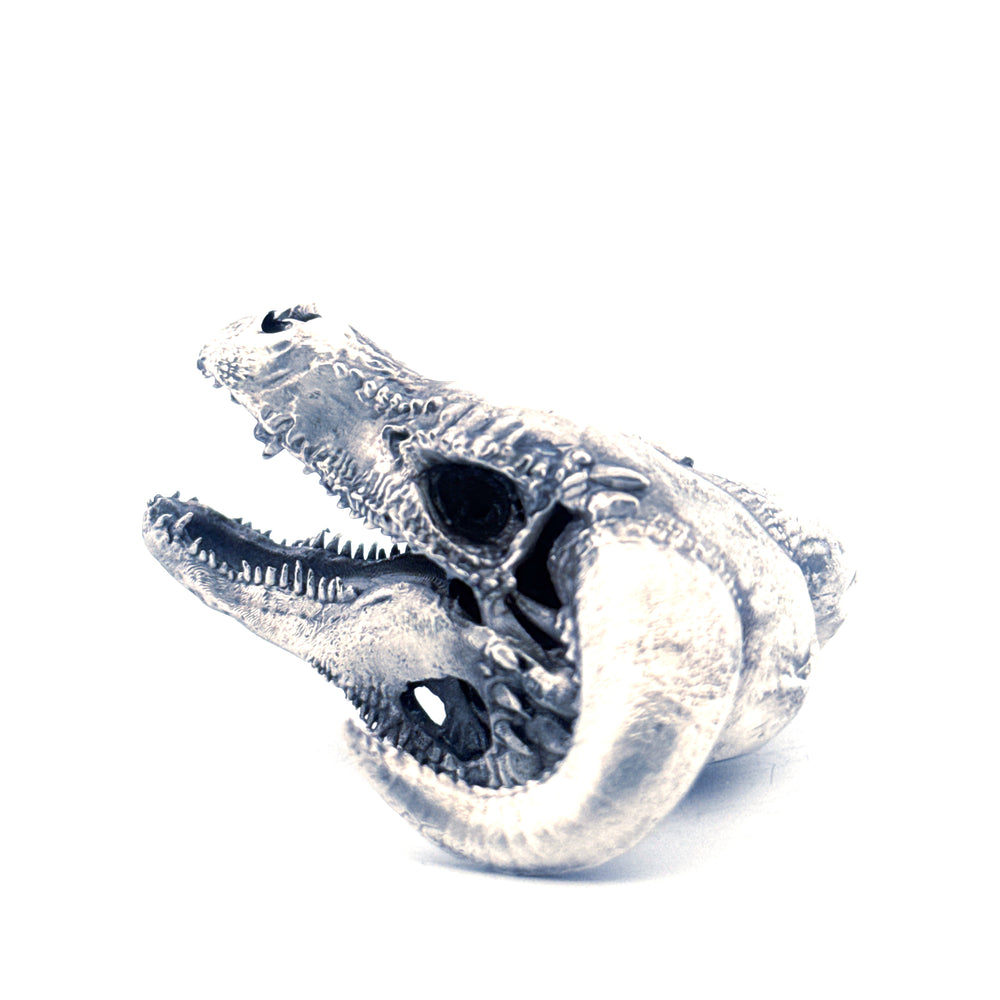 Dragon Skull hand-poured 999+ silver statue by Gold Spartan