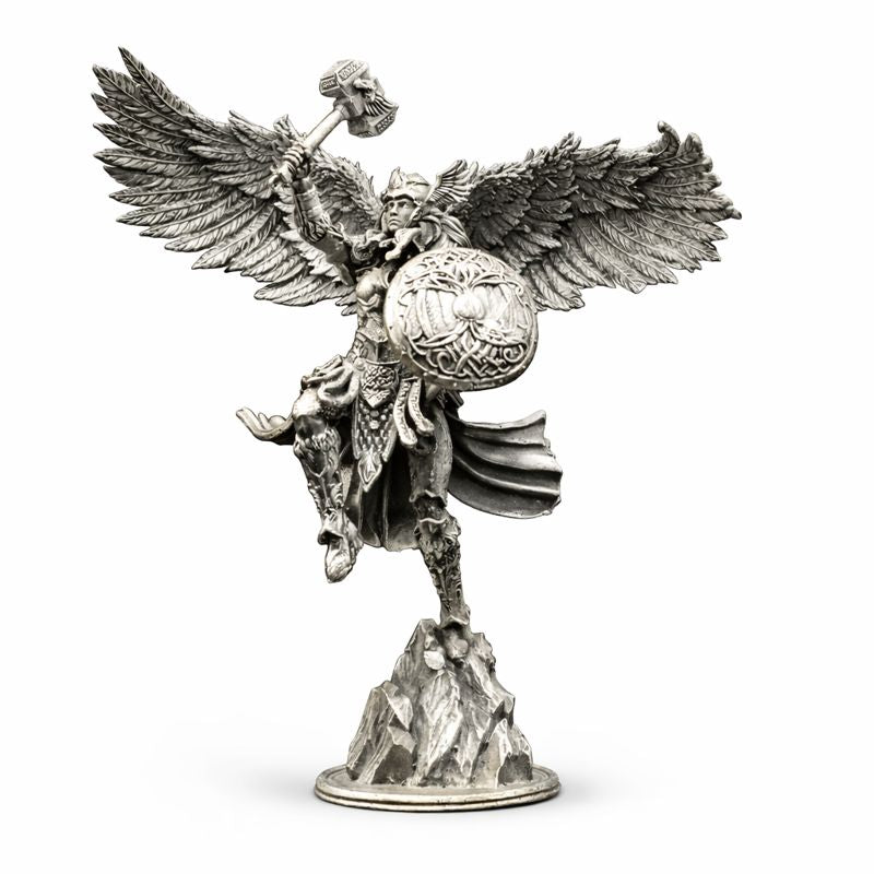 Valkyrie hand-poured 999+ silver statue by Gold Spartan