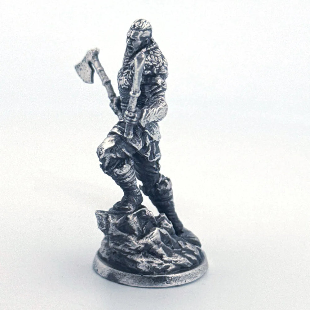 Viking hand-poured 999+ silver statue by Gold Spartan