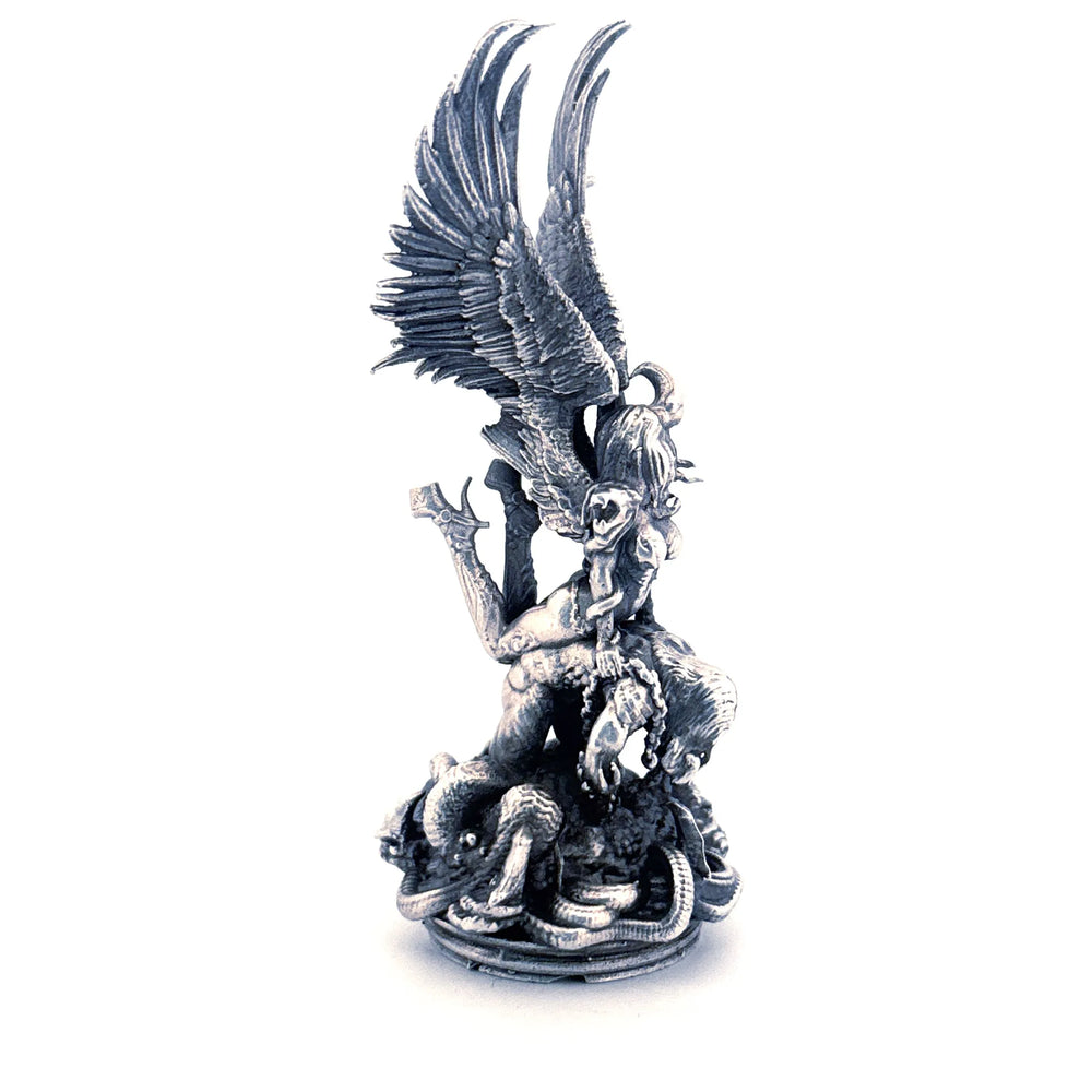 Angel & Demon hand-poured 999+ silver statue by Gold Spartan