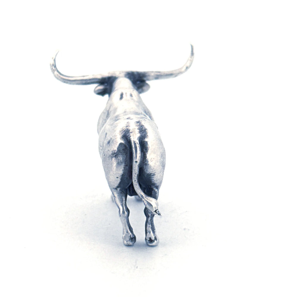 Longhorn hand-poured 999+ silver statue by Gold Spartan