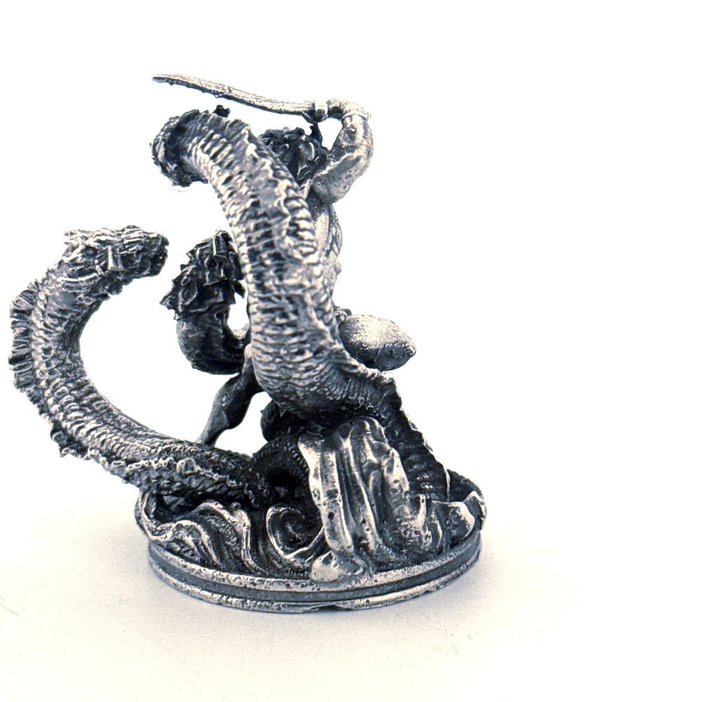 Hercules Vs Hydra hand-poured 999+ silver statue by Gold Spartan