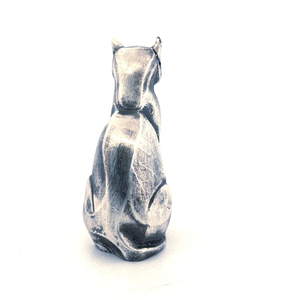 Regal Cat hand-poured 999+ silver statue by Gold Spartan