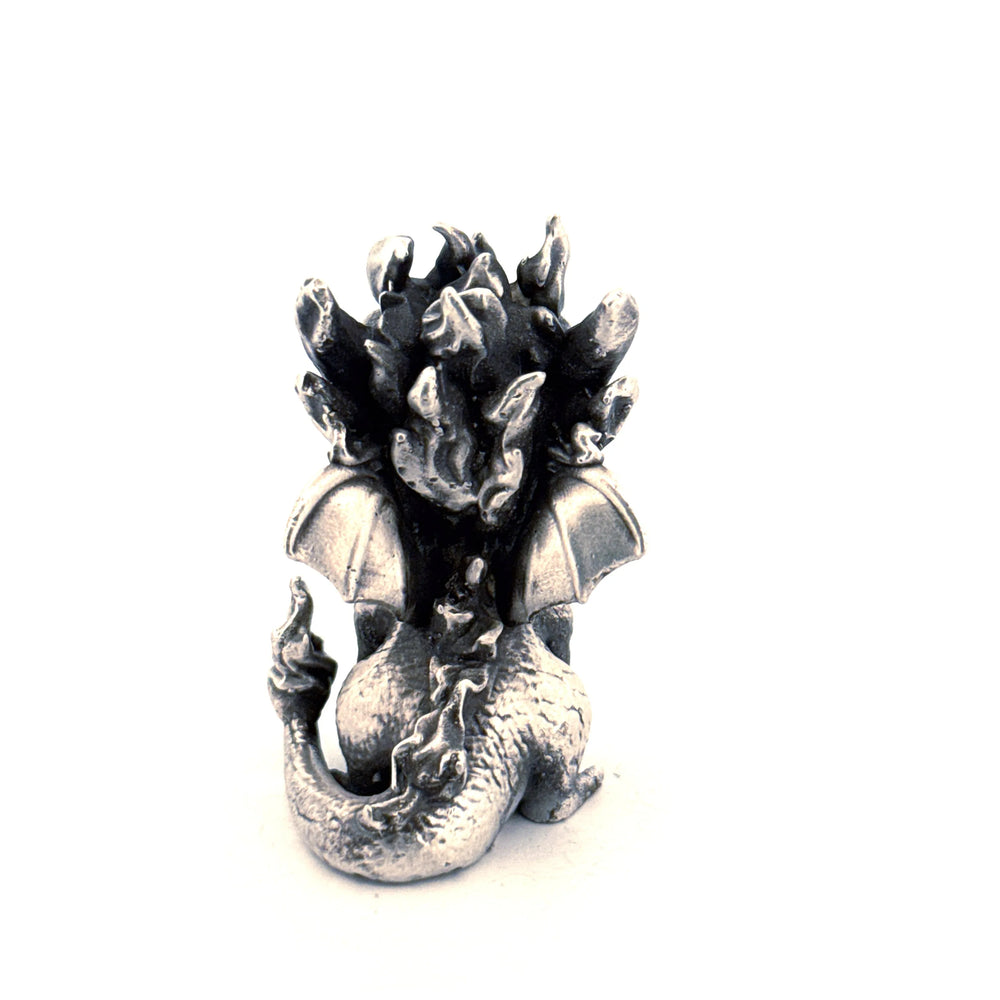 Baby Fire Dragon hand-poured 999+ silver statue by Gold Spartan