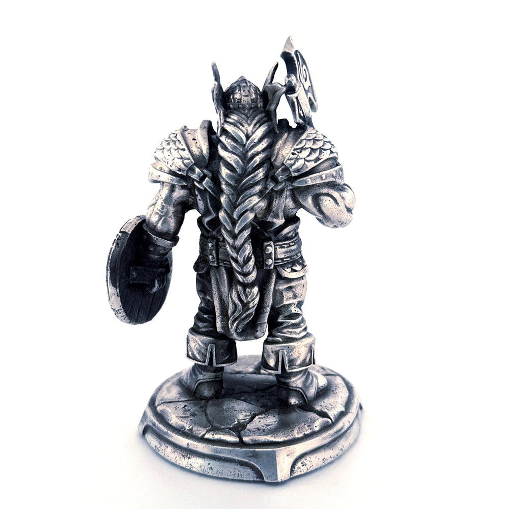 Dwarf Warrior hand-poured 999+ silver statue by Gold Spartan