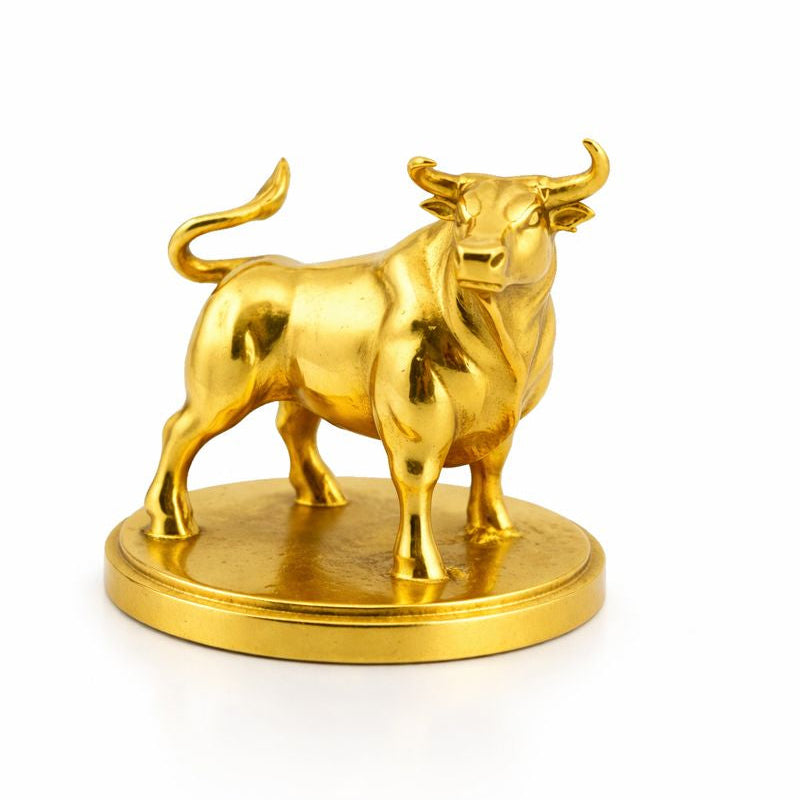 Bull hand-poured 999+ silver statue by Gold Spartan