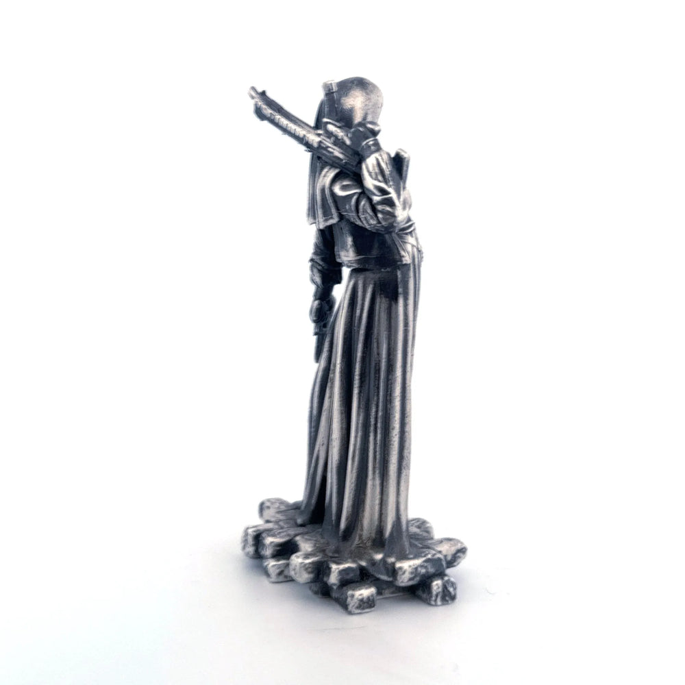 Nun with a Gun hand-poured 999+ silver statue by Gold Spartan