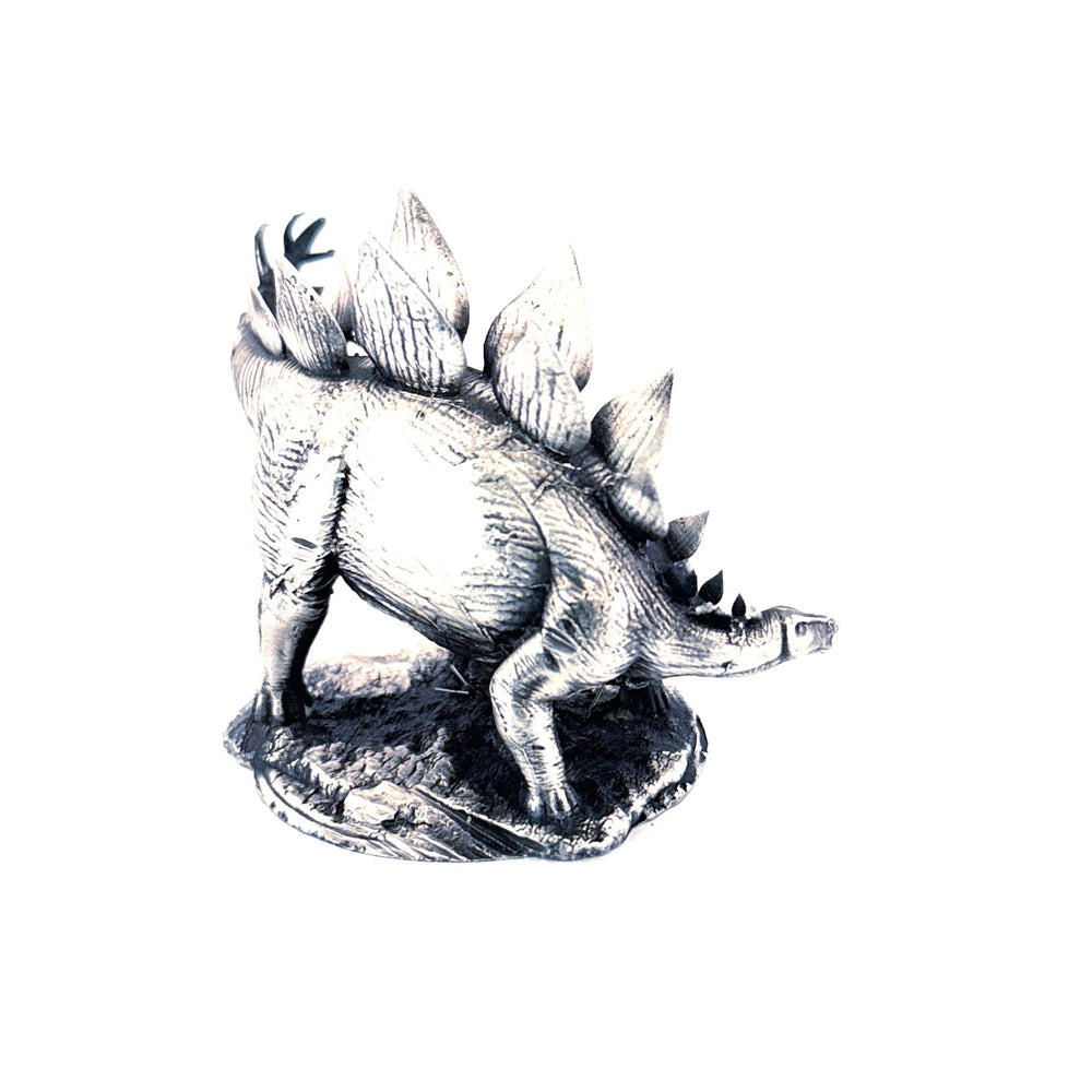Stegosaurus hand-poured 999+ silver statue by Gold Spartan