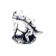Stegosaurus hand-poured 999+ silver statue by Gold Spartan