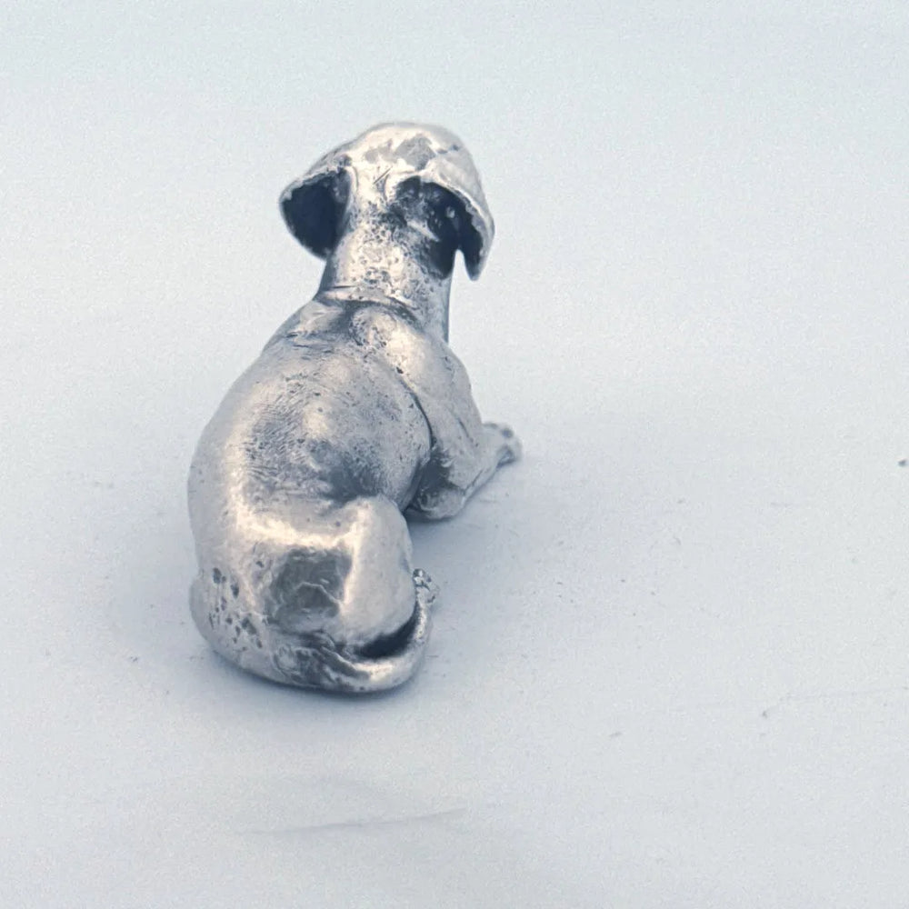 Dachshund hand-poured 999+ silver statue by Gold Spartan
