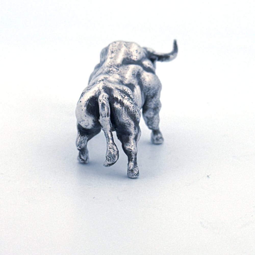 Angry Bull hand-poured 999+ silver statue by Gold Spartan