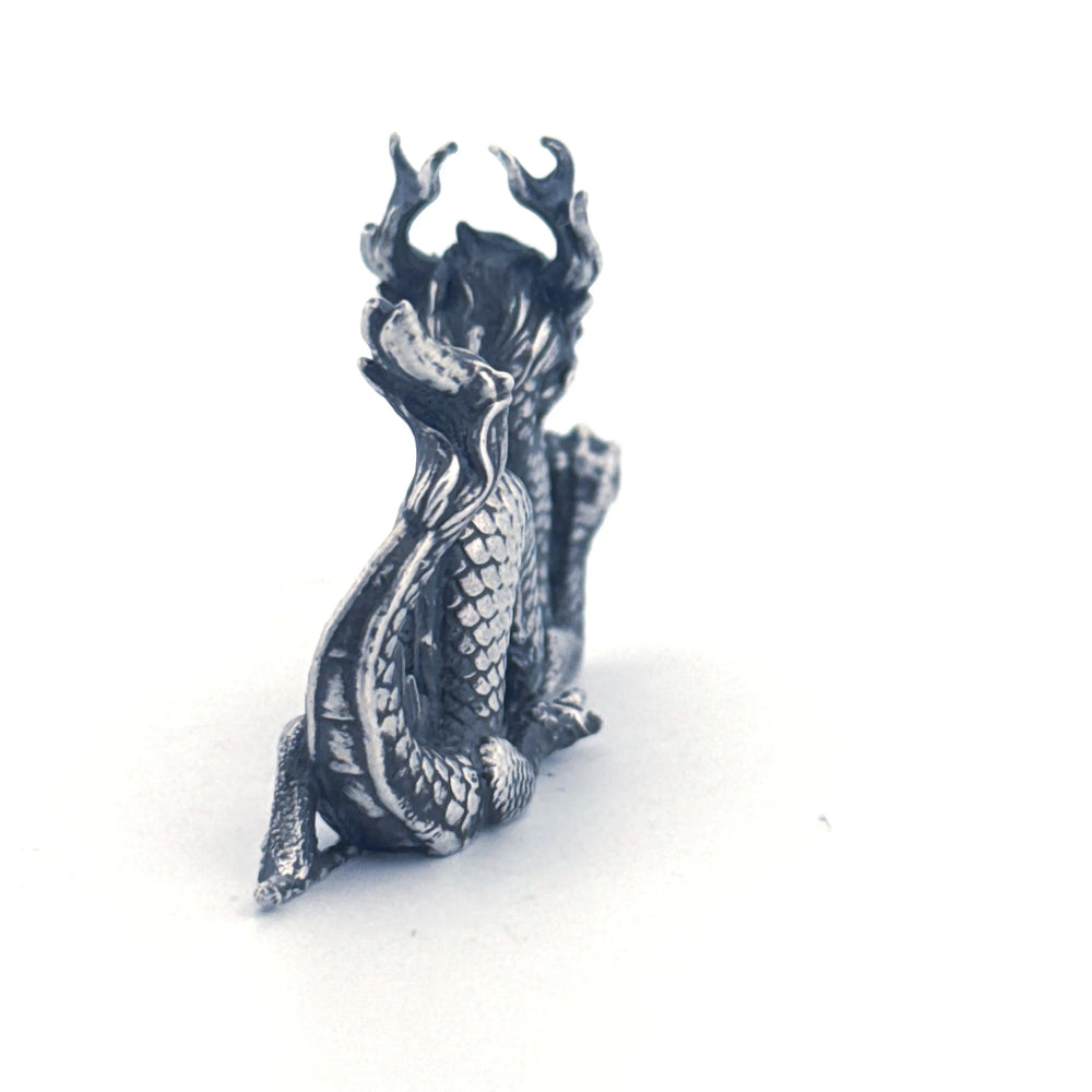 Good Luck Dragon hand-poured 999+ silver statue by Gold Spartan