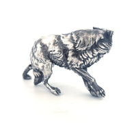 Wolf hand-poured 999+ silver statue by Gold Spartan