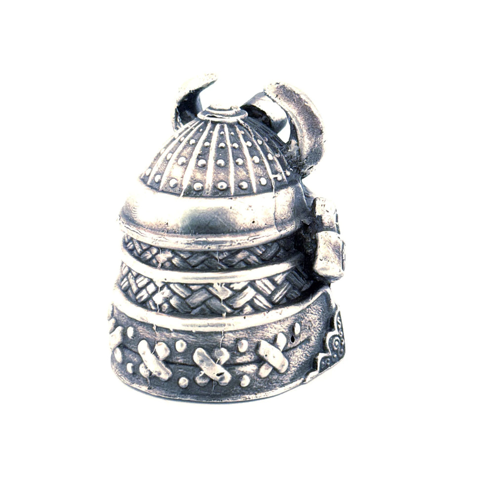 Samurai Head hand-poured 999+ silver statue by Gold Spartan