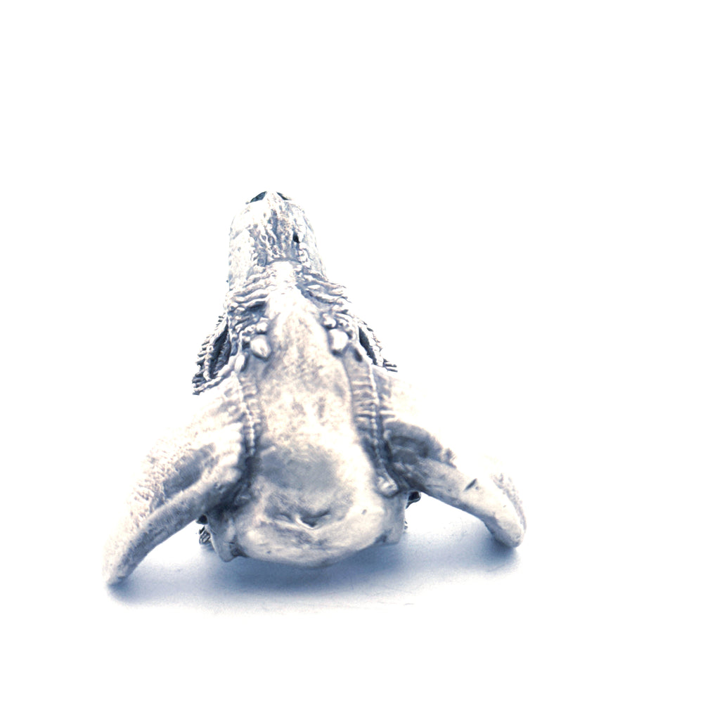 Dragon Skull hand-poured 999+ silver statue by Gold Spartan
