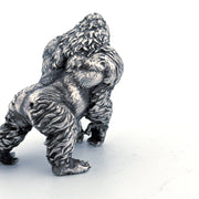 Gorilla hand-poured 999+ silver statue by Gold Spartan