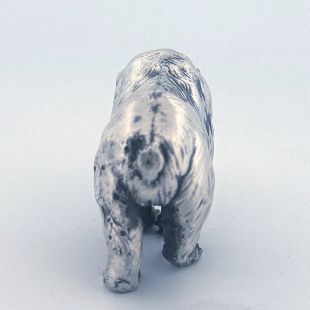Bear hand-poured 999+ silver statue by Gold Spartan