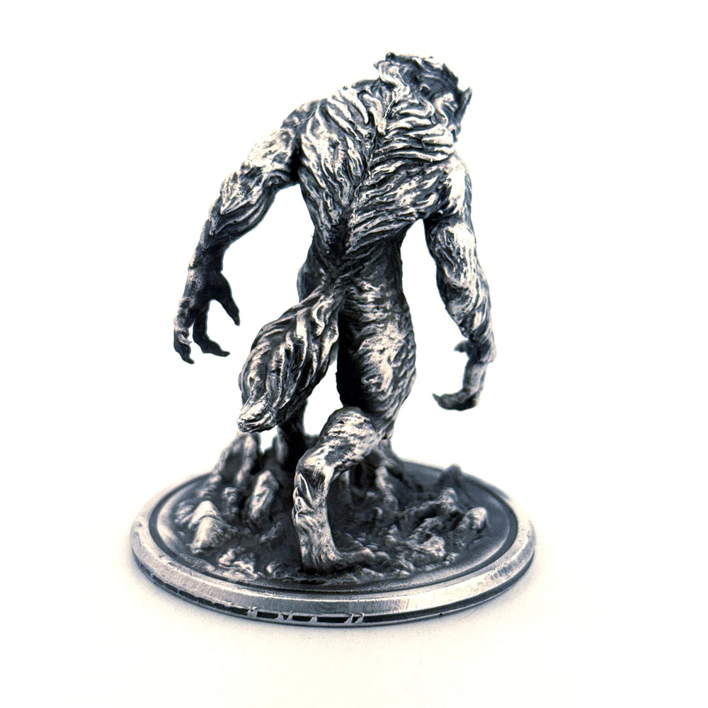 Werewolf hand-poured 999+ silver statue by Gold Spartan