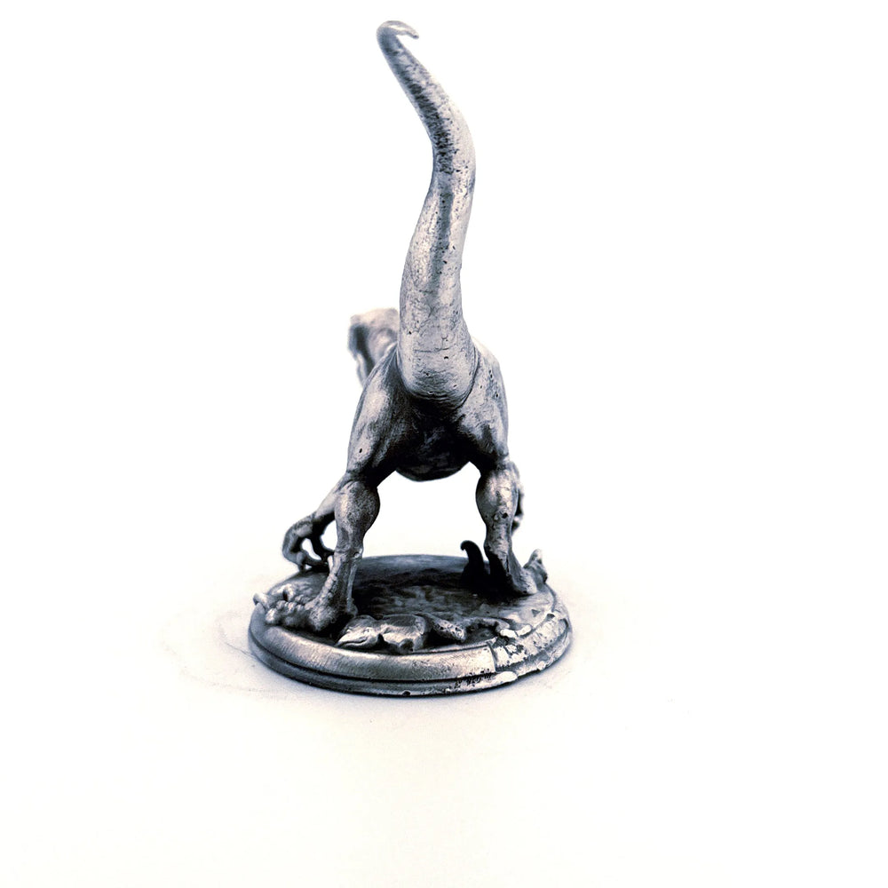 Velociraptor hand-poured 999+ silver statue by Gold Spartan