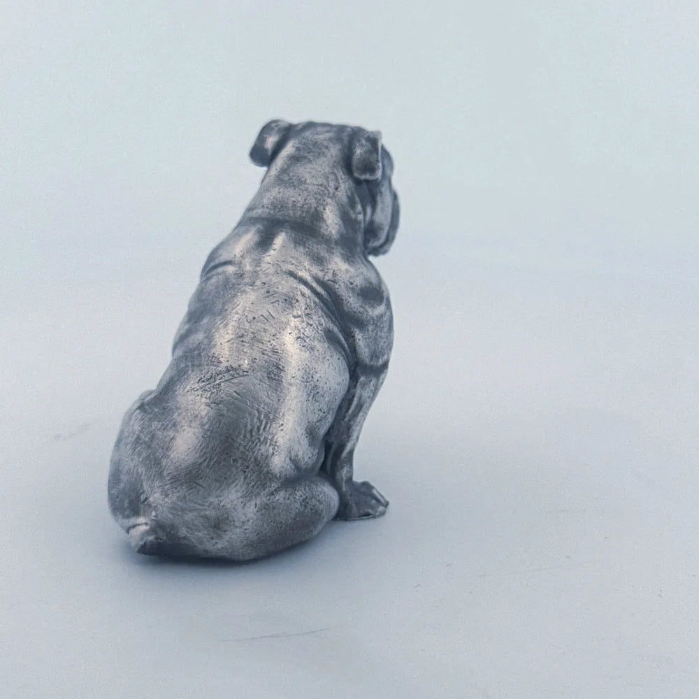 Bulldog hand-poured 999+ silver statue by Gold Spartan