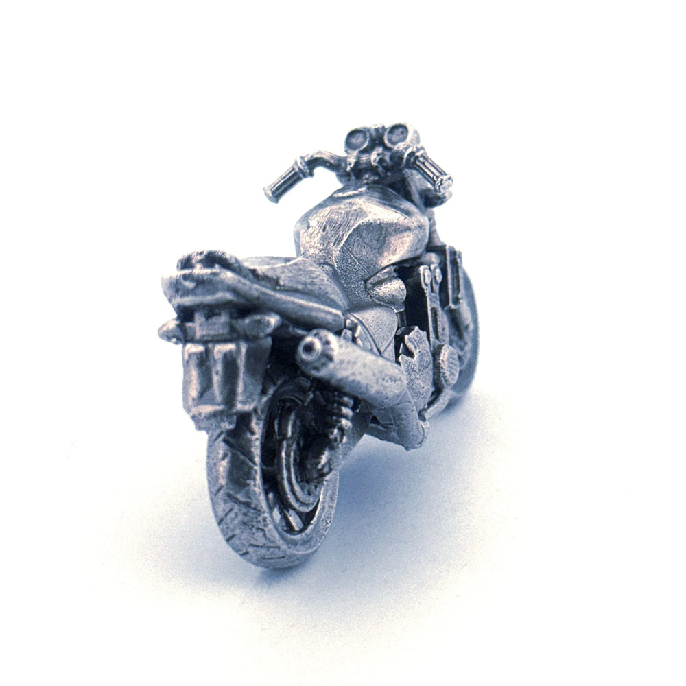 Motorcycle hand-poured 999+ silver statue by Gold Spartan
