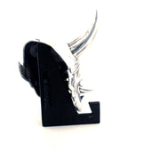 Oni Mask hand-poured 999+ silver statue by Gold Spartan
