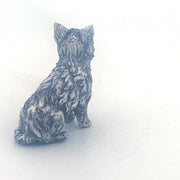 Yorkie hand-poured 999+ silver statue by Gold Spartan