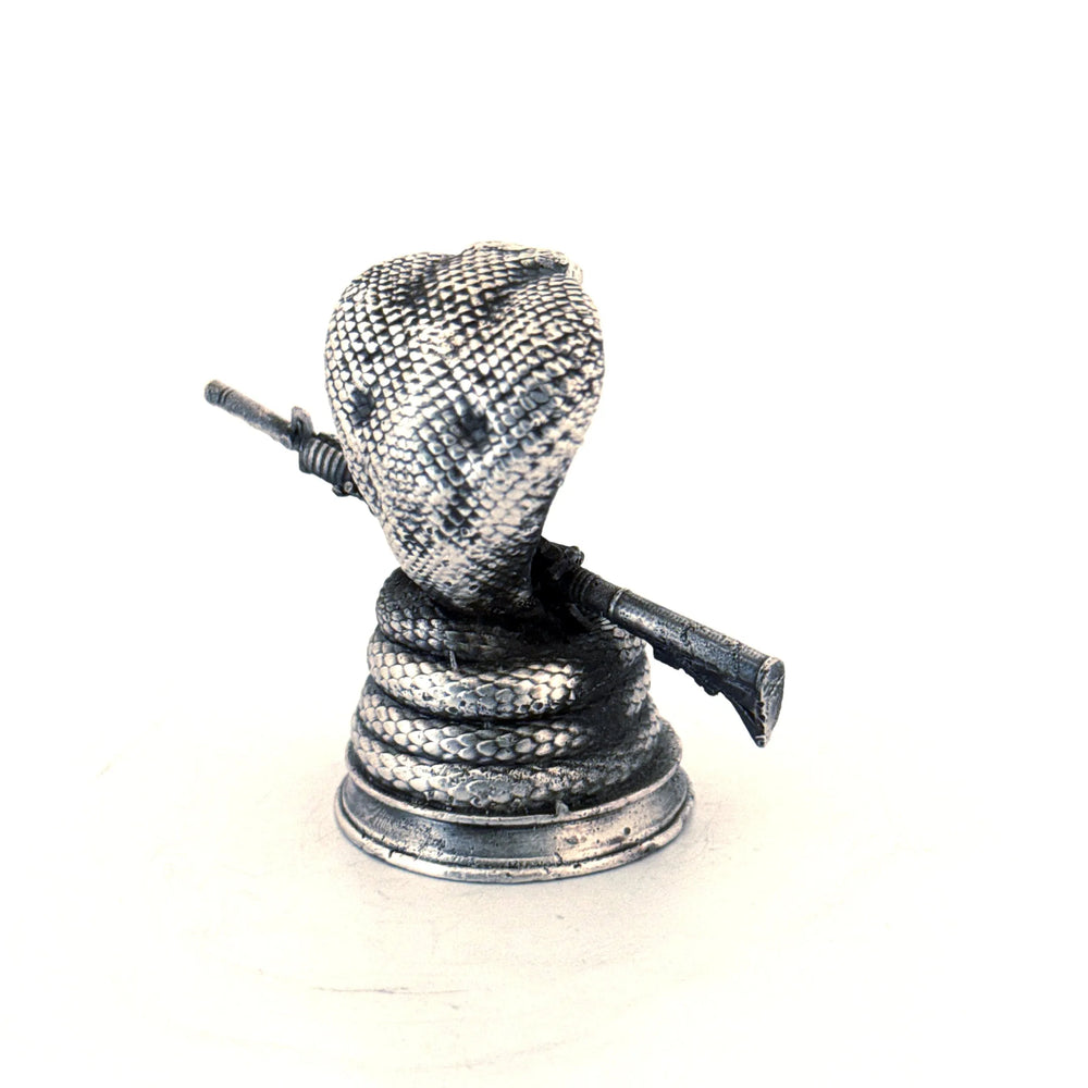 Don't Tread On Me Cobra hand-poured 999+ silver statue by Gold Spartan