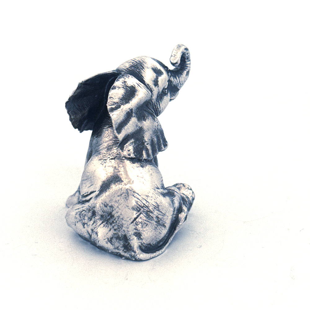 Baby Elephant hand-poured 999+ silver statue by Gold Spartan