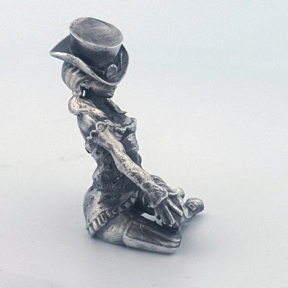 Steampunk Girl hand-poured 999+ silver statue by Gold Spartan