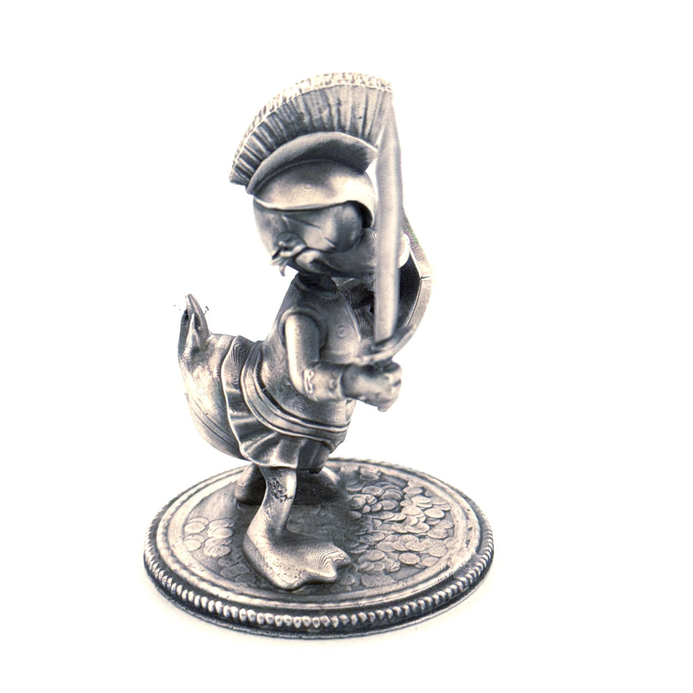 Spartan Duck hand-poured 999+ silver statue by Gold Spartan