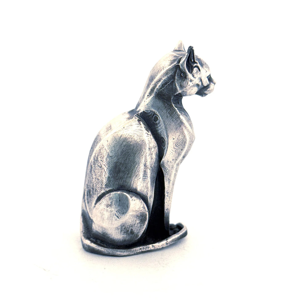 Regal Cat hand-poured 999+ silver statue by Gold Spartan