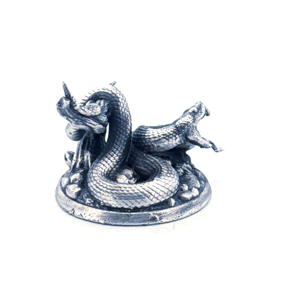 Rattlesnake hand-poured 999+ silver statue by Gold Spartan
