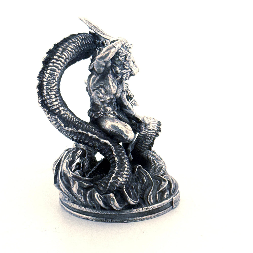 Hercules Vs Hydra hand-poured 999+ silver statue by Gold Spartan