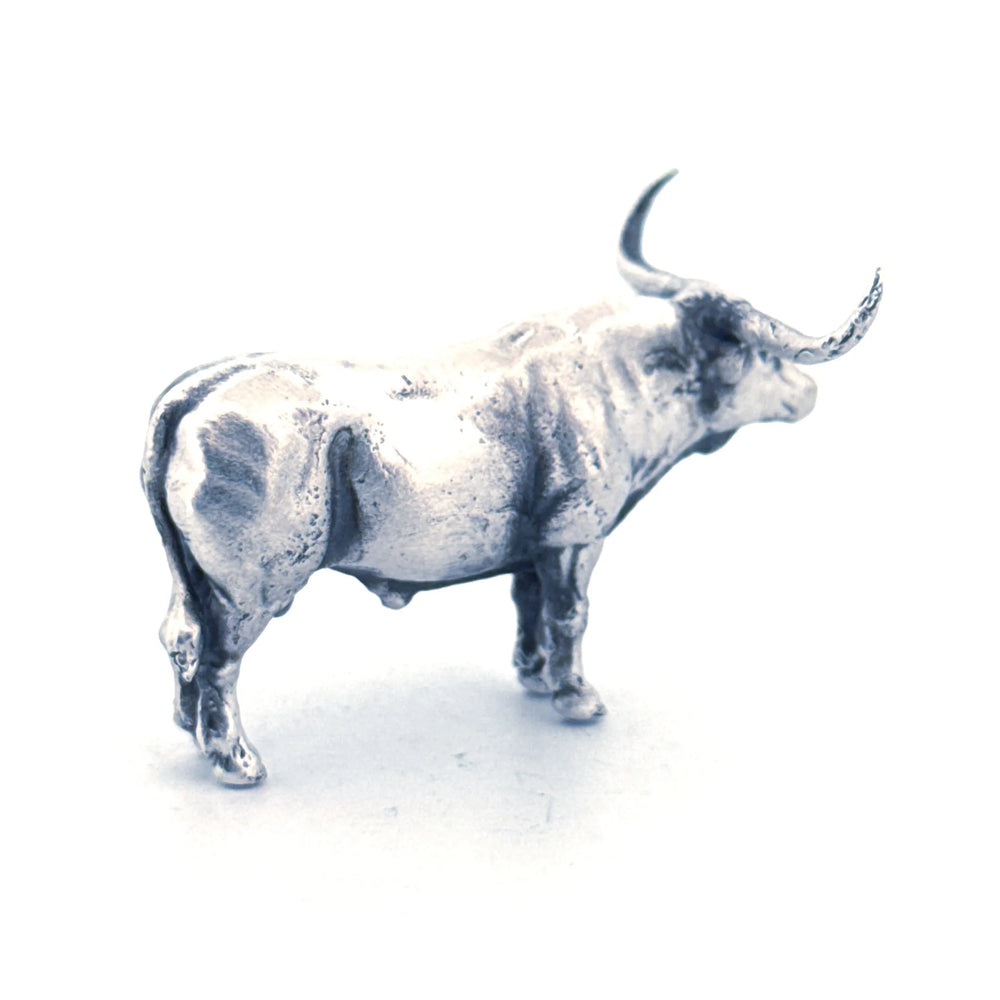 Longhorn hand-poured 999+ silver statue by Gold Spartan