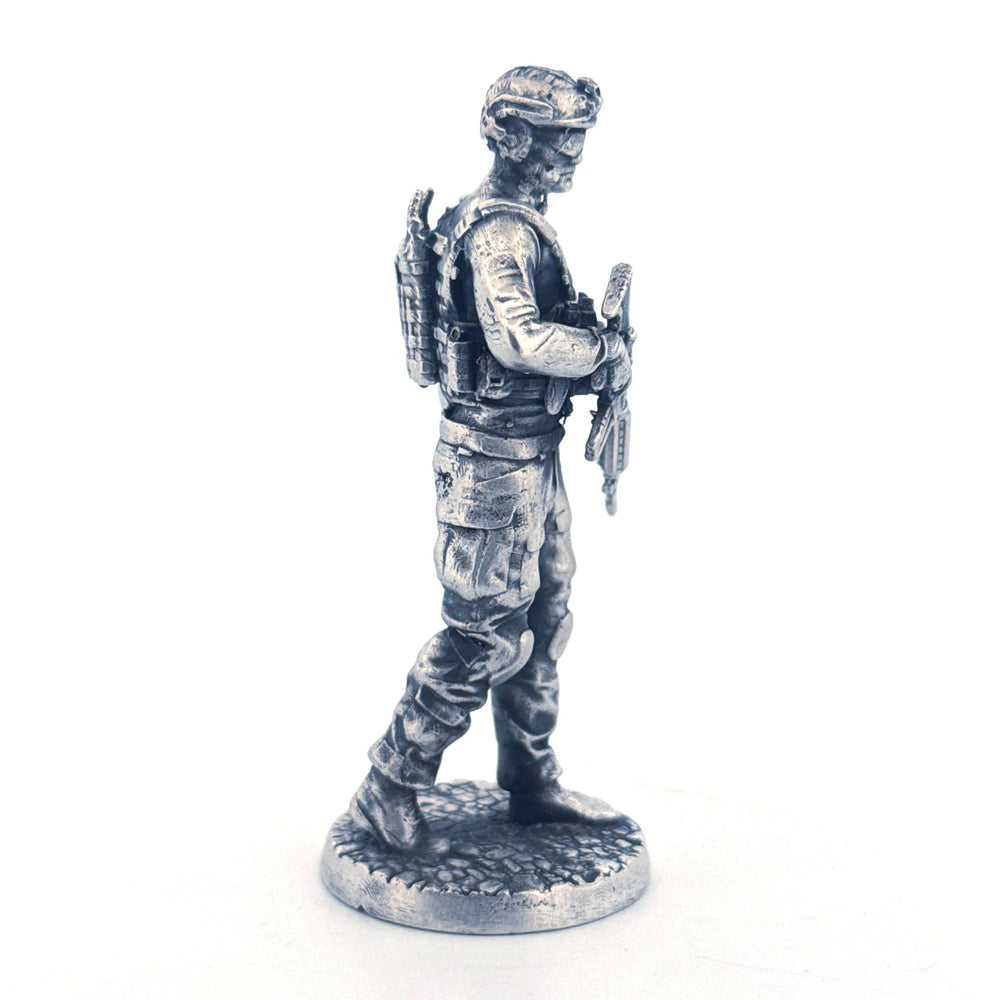 Navy Seal hand-poured 999+ silver statue by Gold Spartan