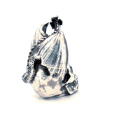 Dragon on Skull V2 hand-poured 999+ silver statue by Gold Spartan