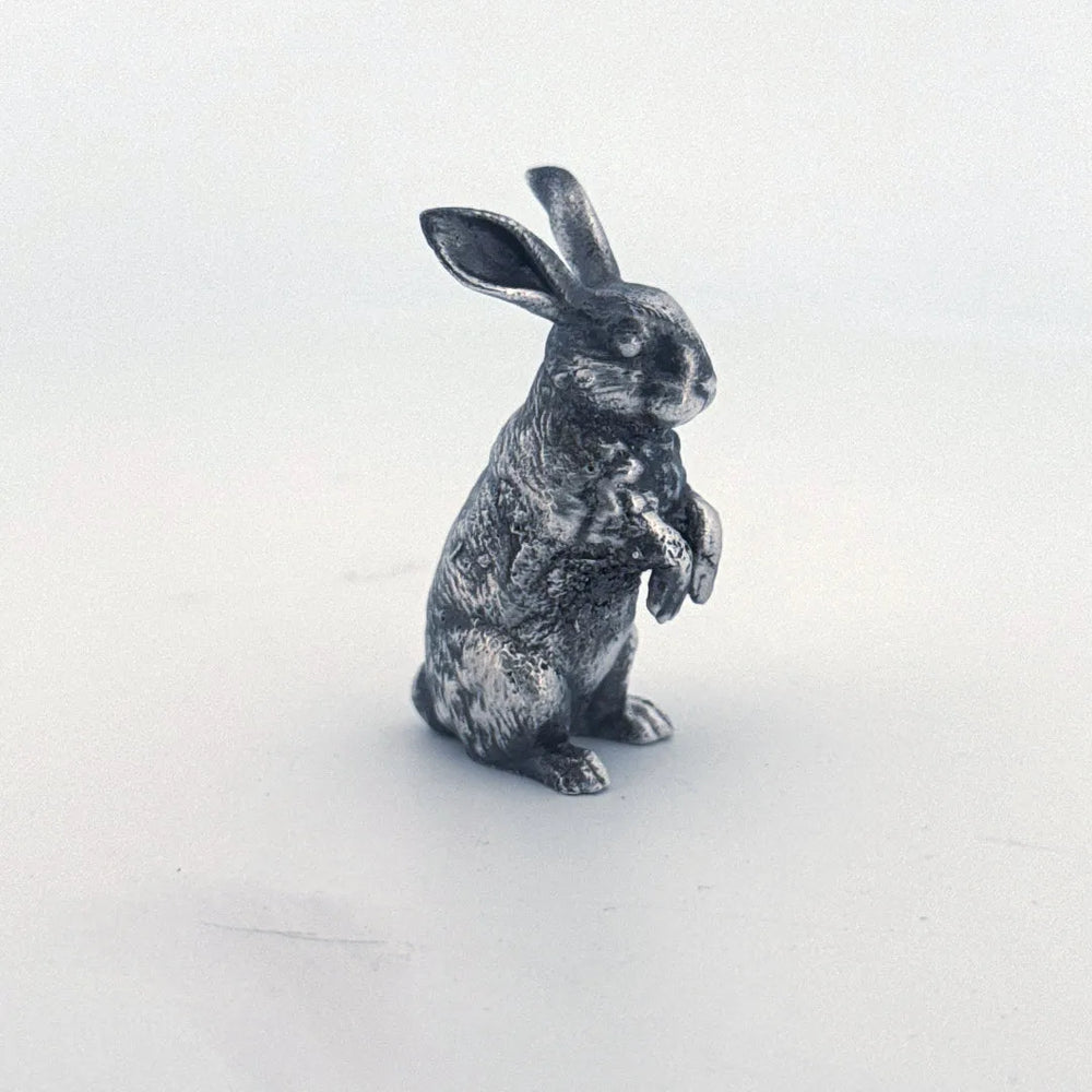 Bunny Rabbit hand-poured 999+ silver statue by Gold Spartan