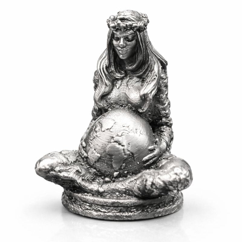 Gaia hand-poured 999+ silver statue by Gold Spartan